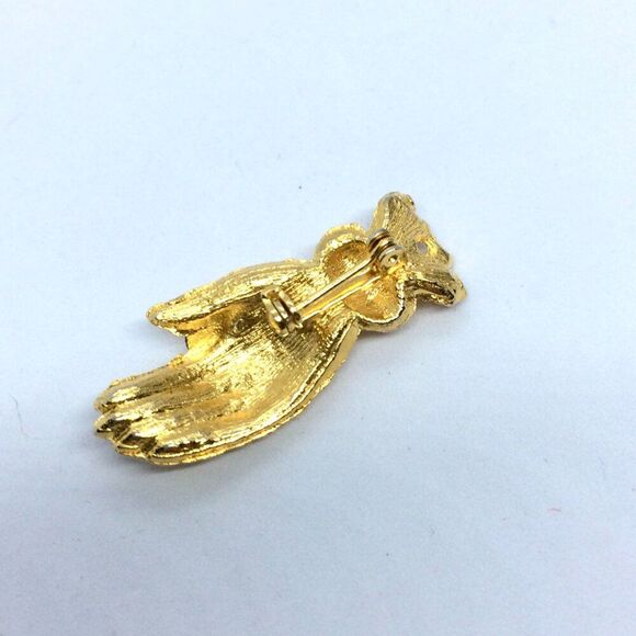 Pick One Vintage 60s-90s Warm Gold Tone Figural or Abstract  VINTAGE GOLD TONE  Hand Brooch Pin Figural Gloved Retro Novelty Costume